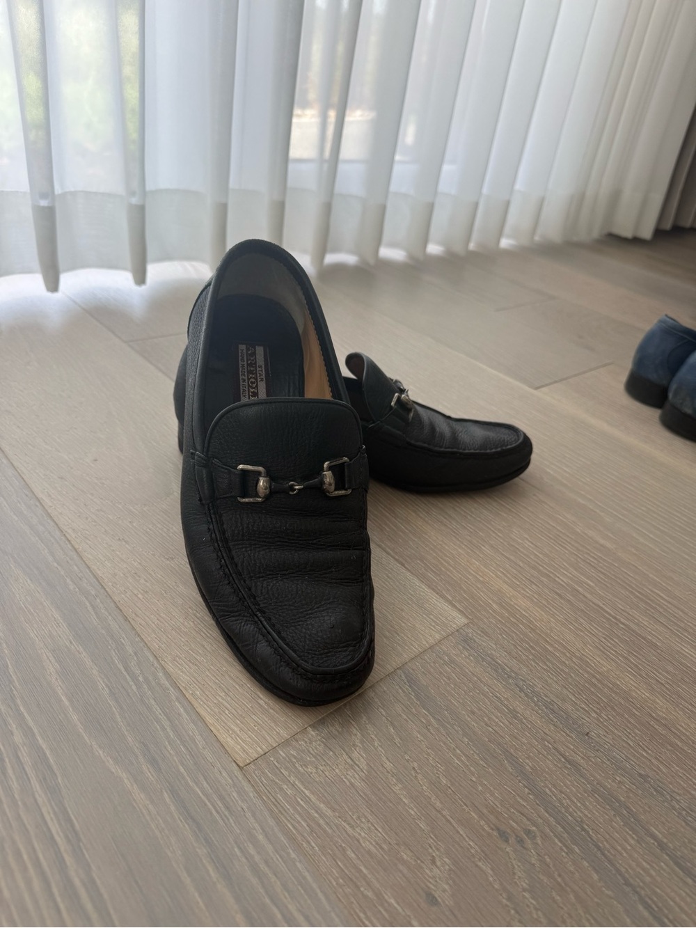 Artioli Black Leather Men’s Bit Loafers